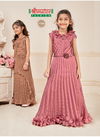 Pink Colour Shreematee Baby Girl Vol 1 Handwork & Stone Work Gown Style Fancy Fabrics Kids Wear For Girls 1104